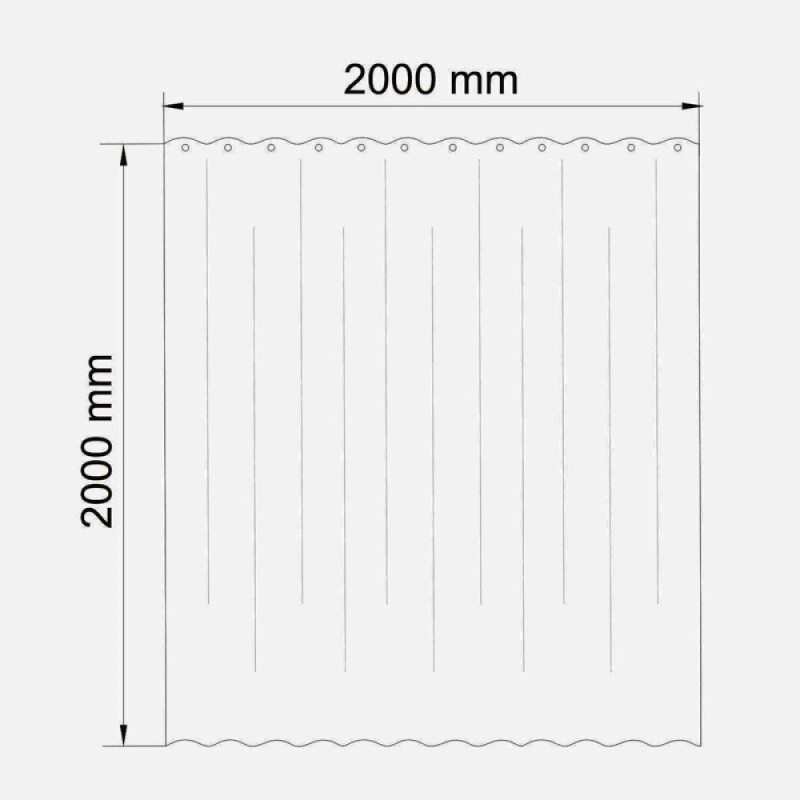 Штора для ванной WasserKraft Aland, 200 х 200 см, навесная, белая/серая, SC-85102