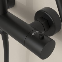 Душевая система Sancos Teo SC11001MB, термостатическая, черная матовая