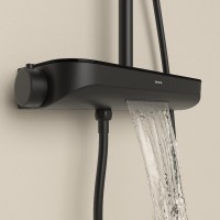 Душевая система Sancos Teo SC11002MB, термостатическая, черная матовая