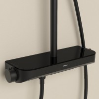 Душевая система Sancos Teo SC11002MB, термостатическая, черная матовая