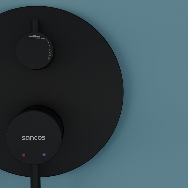 Душевая система Sancos Select SC3003MB, цвет черный матовый