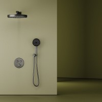 Душевая система Sancos Space SC3006GMG, термостатическая, воронёная сталь, gunmetal
