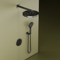 Душевая система Sancos Space SC3006GMG, термостатическая, воронёная сталь, gunmetal