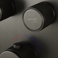 Душевая система Sancos Space SC3006GMG, термостатическая, воронёная сталь, gunmetal