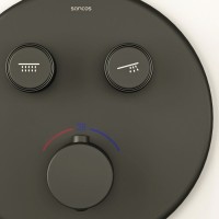 Душевая система Sancos Space SC3006MB, термостатическая, черный матовый