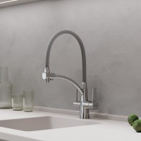 Смеситель для кухонной мойки Sancos Eri SC4001CH, с подключением к фильтру, с гибким изливом, цвет хром