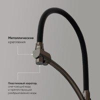 Смеситель для кухонной мойки Sancos Eri SC4001GG, с подключением к фильтру, с гибким изливом, цвет воронёная сталь, gunmetal