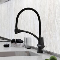 Смеситель для кухонной мойки Sancos Eri SC4001MB, с подключением к фильтру, с гибким изливом, цвет черный матовый