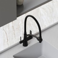 Смеситель для кухонной мойки Sancos Eri SC4001MB, с подключением к фильтру, с гибким изливом, цвет черный матовый