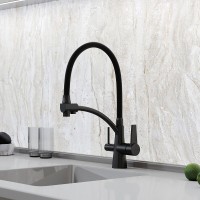 Смеситель для кухонной мойки Sancos Eri SC4001MB, с подключением к фильтру, с гибким изливом, цвет черный матовый