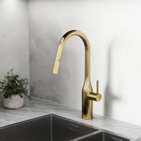 Смеситель для кухонной мойки Sancos Grand SC4002BG, с выдвижным изливом, цвет золото брашированное, PVD покрытие
