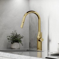 Смеситель для кухонной мойки Sancos Grand SC4002BG, с выдвижным изливом, цвет золото брашированное, PVD покрытие