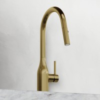 Смеситель для кухонной мойки Sancos Grand SC4002BG, с выдвижным изливом, цвет золото брашированное, PVD покрытие