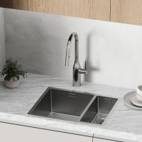 Смеситель для кухонной мойки Sancos Grand SC4002BNG, с выдвижным изливом, цвет нержавеющая сталь