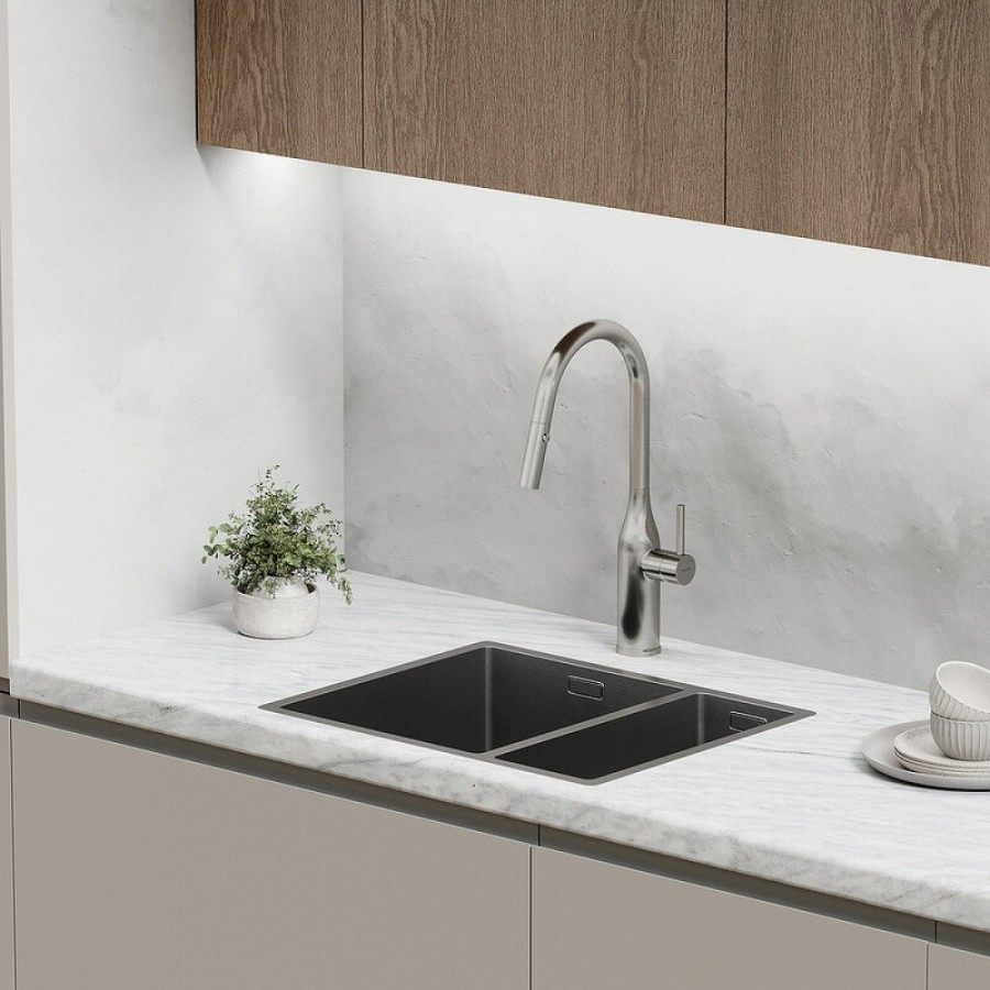 Смеситель для кухонной мойки Sancos Grand SC4002BNG, с выдвижным изливом, цвет нержавеющая сталь