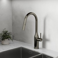 Смеситель для кухонной мойки Sancos Grand SC4002GG, с выдвижным изливом, воронёная сталь, gunmetal