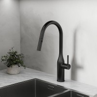 Смеситель для кухонной мойки Sancos Grand SC4002MB, с выдвижным изливом, цвет черный матовый