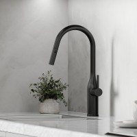 Смеситель для кухонной мойки Sancos Grand SC4002MB, с выдвижным изливом, цвет черный матовый