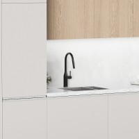 Смеситель для кухонной мойки Sancos Grand SC4002MB, с выдвижным изливом, цвет черный матовый