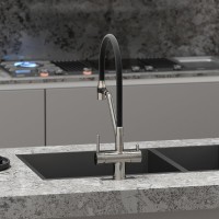 Смеситель для кухонной мойки Sancos Dora SC4003BN, с подключением к фильтру, с гибким изливом, цвет брашированный никель