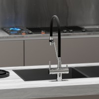 Смеситель для кухонной мойки Sancos Dora SC4003CH, с подключением к фильтру, с гибким изливом, цвет хром
