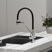 Смеситель для кухонной мойки Sancos Dora SC4003CH, с подключением к фильтру, с гибким изливом, цвет хром