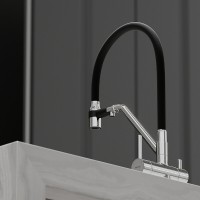 Смеситель для кухонной мойки Sancos Dora SC4003CH, с подключением к фильтру, с гибким изливом, цвет хром