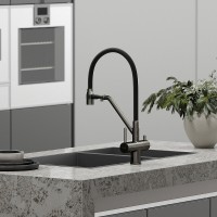 Смеситель для кухонной мойки Sancos Dora SC4003GG, с подключением к фильтру, с гибким изливом, цвет воронёная сталь, gunmetal