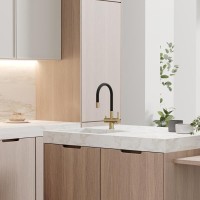 Смеситель для кухонной мойки Sancos Lucia SC4004BG, с подключением к фильтру, с гибким изливом, цвет золото брашированное, PVD покрытие