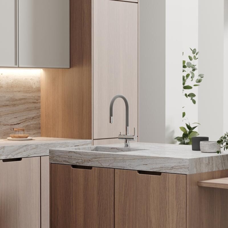 Смеситель для кухонной мойки Sancos Lucia SC4004CH, с подключением к фильтру, с гибким изливом, цвет хром