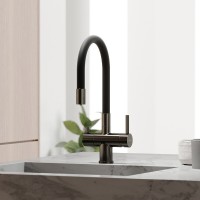 Смеситель для кухонной мойки Sancos Lucia SC4004GG, с подключением к фильтру, с гибким изливом, цвет воронёная сталь, gunmetal