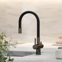Смеситель для кухонной мойки Sancos Lucia SC4004GG, с подключением к фильтру, с гибким изливом, цвет воронёная сталь, gunmetal