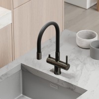 Смеситель для кухонной мойки Sancos Lucia SC4004GG, с подключением к фильтру, с гибким изливом, цвет воронёная сталь, gunmetal