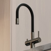 Смеситель для кухонной мойки Sancos Lucia SC4004GG, с подключением к фильтру, с гибким изливом, цвет воронёная сталь, gunmetal
