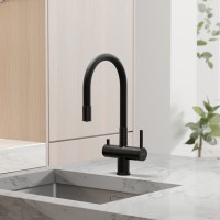 Смеситель для кухонной мойки Sancos Lucia SC4004MB, с подключением к фильтру, с гибким изливом, цвет черный матовый