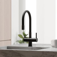 Смеситель для кухонной мойки Sancos Lucia SC4004MB, с подключением к фильтру, с гибким изливом, цвет черный матовый