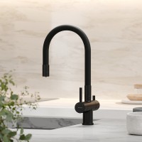 Смеситель для кухонной мойки Sancos Lucia SC4004MB, с подключением к фильтру, с гибким изливом, цвет черный матовый