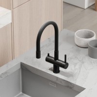 Смеситель для кухонной мойки Sancos Lucia SC4004MB, с подключением к фильтру, с гибким изливом, цвет черный матовый