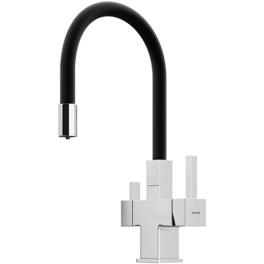 Смеситель для кухонной мойки Sancos Arno SC4005CH, с подключением к фильтру, с гибким изливом, цвет хром