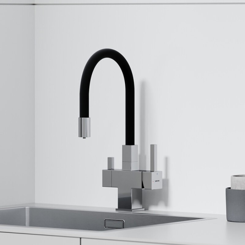 Смеситель для кухонной мойки Sancos Arno SC4005CH, с подключением к фильтру, с гибким изливом, цвет хром