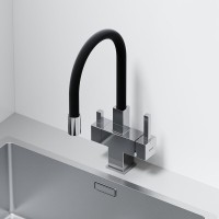 Смеситель для кухонной мойки Sancos Arno SC4005CH, с подключением к фильтру, с гибким изливом, цвет хром