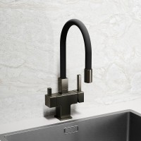 Смеситель для кухонной мойки Sancos Arno SC4005GG, с подключением к фильтру, с гибким изливом, цвет воронёная сталь, gunmetal