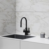 Смеситель для кухонной мойки Sancos Arno SC4005MB, с подключением к фильтру, с гибким изливом, цвет черный матовый