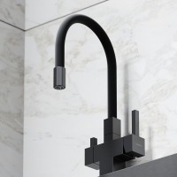 Смеситель для кухонной мойки Sancos Arno SC4005MB, с подключением к фильтру, с гибким изливом, цвет черный матовый