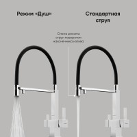 Смеситель для кухонной мойки Sancos Moro SC4006CH, с подключением к фильтру, с гибким изливом, цвет хром