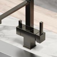 Смеситель для кухонной мойки Sancos Moro SC4006GG, с подключением к фильтру, с гибким изливом, цвет воронёная сталь, gunmetal