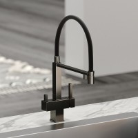 Смеситель для кухонной мойки Sancos Moro SC4006GG, с подключением к фильтру, с гибким изливом, цвет воронёная сталь, gunmetal
