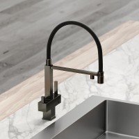 Смеситель для кухонной мойки Sancos Moro SC4006GG, с подключением к фильтру, с гибким изливом, цвет воронёная сталь, gunmetal