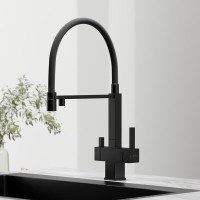 Смеситель для кухонной мойки Sancos Moro SC4006MB, с подключением к фильтру, с гибким изливом, цвет черный матовый