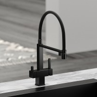Смеситель для кухонной мойки Sancos Moro SC4006MB, с подключением к фильтру, с гибким изливом, цвет черный матовый